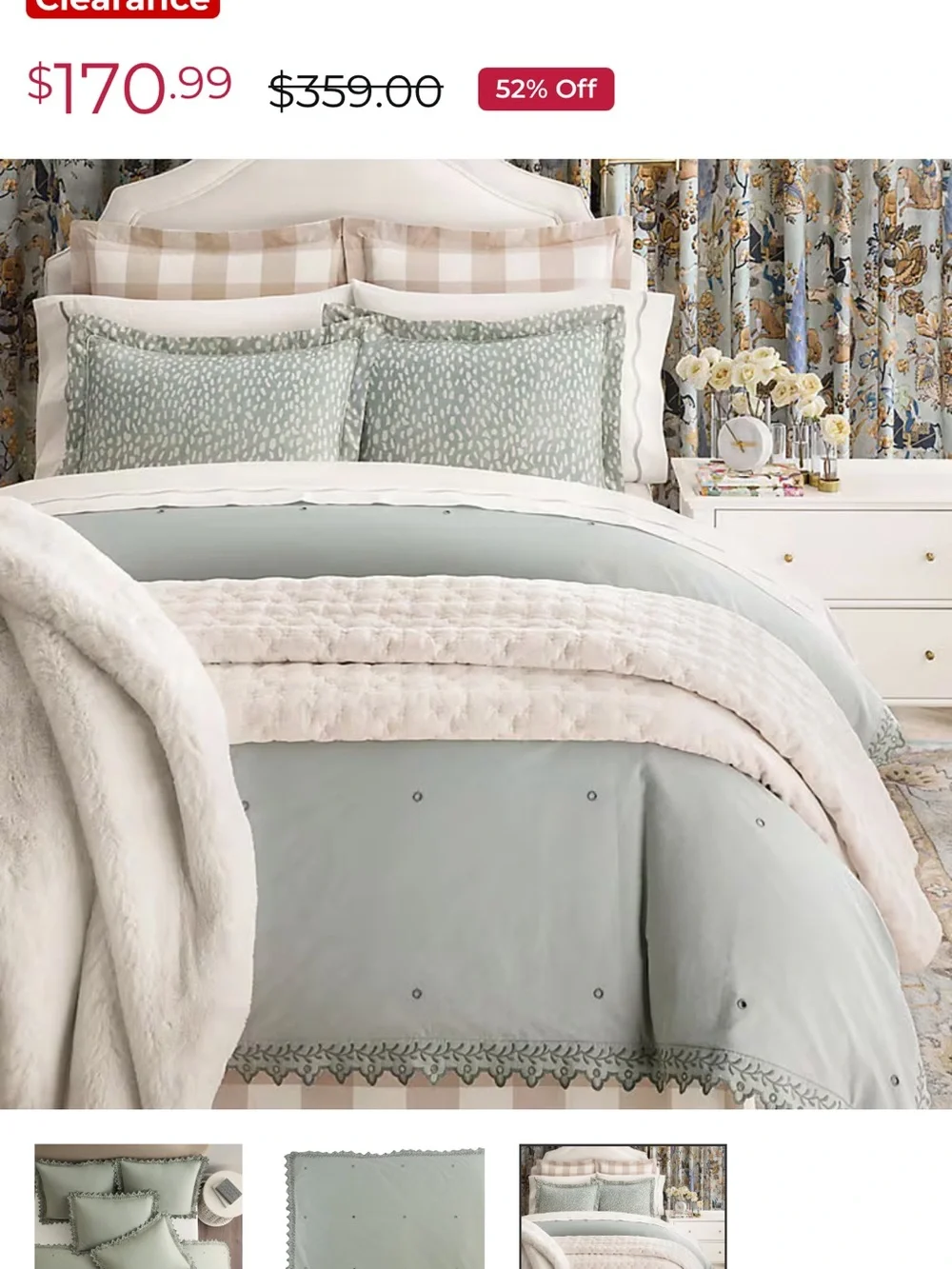 Ballard Designs Romy Eyelet Embroidered Duvet Color